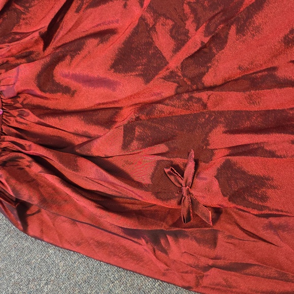 Lacemade Elegant Red Satin Skirt - Picture 2 of 5